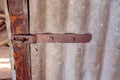 Vintage Door Lock On Old Iron Shed
