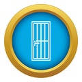 Steel door icon blue vector isolated Royalty Free Stock Photo