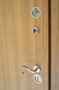 Steel door lock system Royalty Free Stock Photo