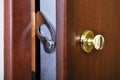 Steel door lock system Royalty Free Stock Photo