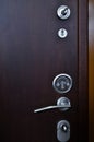 Steel door lock system Royalty Free Stock Photo