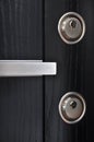 Steel door lock system Royalty Free Stock Photo