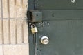 Steel door with padlock Royalty Free Stock Photo