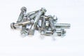 Steel dowels for installation. Anchors for fixing to a concrete wall. Royalty Free Stock Photo