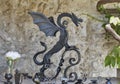 Steel dragon in Bled Castle, Slovenia. Royalty Free Stock Photo