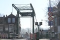 steel drawbridge over the Vliet at the sluices of Leidschendam