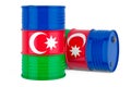 Steel drum, barrel with Azerbaijani flag, 3D rendering