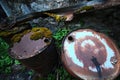 Steel drums polluting nature