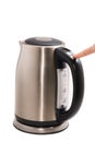 Steel electric kettle, with finger presses the button