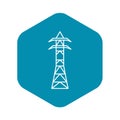 Steel electric tower icon, outline style