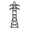 Steel electric tower icon, outline style