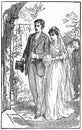 Victorian newly weds outside the church