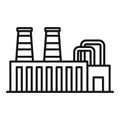 Steel factory icon, outline style