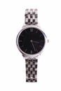 Steel female wristwatch with a black dial