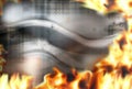 Steel fire flames burning background Royalty Free Stock Photo