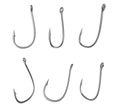 Steel fishhook set, with clipping path Royalty Free Stock Photo