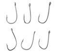 Steel fishhook set, with clipping path