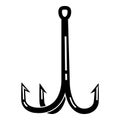 Steel fishing hook icon, simple style