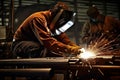 Steel foundry metal industrial welder