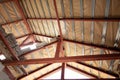 Steel frame with the insulation sheet under the house roof Royalty Free Stock Photo