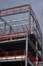 Steel frame and roof of a building under construction Royalty Free Stock Photo
