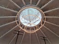Steel frame roof dome and sky light dome as the supporting structure. Royalty Free Stock Photo