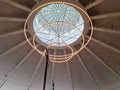 Steel frame roof dome and sky light dome as the supporting structure. Royalty Free Stock Photo
