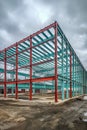 steel frame structure of a building under construction Royalty Free Stock Photo