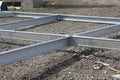 Steel Frame Structure on Rough Ground Surface Royalty Free Stock Photo