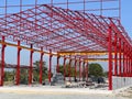 Steel frame workshop is under construction Royalty Free Stock Photo