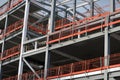 Steel framed building under construction with girders Royalty Free Stock Photo