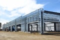 Steel framework of new commercial building. Royalty Free Stock Photo