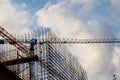 Steel frameworks of building under construction