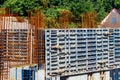 Steel frameworks of building under construction