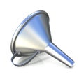 Steel funnel. 3D render illustration