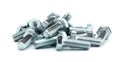 steel galvanized bolts with hex heads isolated Royalty Free Stock Photo