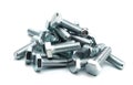 Steel galvanized bolts with hex heads isolated Royalty Free Stock Photo