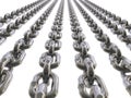 Steel galvanized chain isolated on white background. 3D Illustration