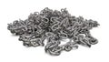 Steel galvanized chain isolated on white background. 3D Illustration