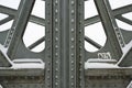 Steel Girders on a Metal Truss Bridge