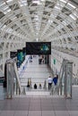 The Steel And Glass Arches Of Toronto`s Skywalk Walkway