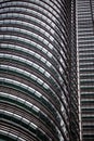 The Steel and Glass Facade of the Petronas Towers in Kuala Lumpur, Malaysia.
