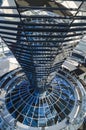 Steel, glass and mirrored cone - architectural details of Reichstag dome