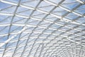 Steel glass roof ceiling wall construction transparent window Royalty Free Stock Photo