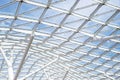 Steel glass roof ceiling wall construction transparent window Royalty Free Stock Photo