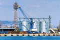 Steel Grain Bins Royalty Free Stock Photo