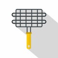 Steel grid for grill icon, flat style Royalty Free Stock Photo