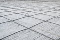 steel grid placed on precast concrete floor Royalty Free Stock Photo