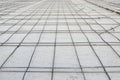 Steel grid placed on precast concrete floor Royalty Free Stock Photo