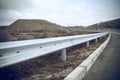 Steel guard rail barrier on the motorway Royalty Free Stock Photo